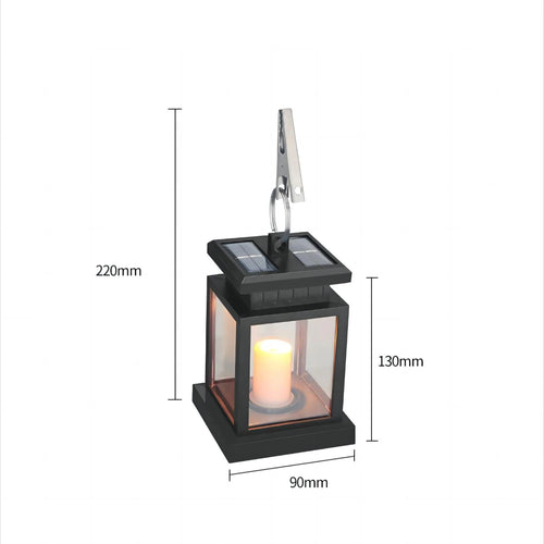 LED lumières solaires bougie lanterne extérieure palais lanterne lampe de jardin avec crochet paysage éclairage lampadaires étanche noël - vue 7 sur 7