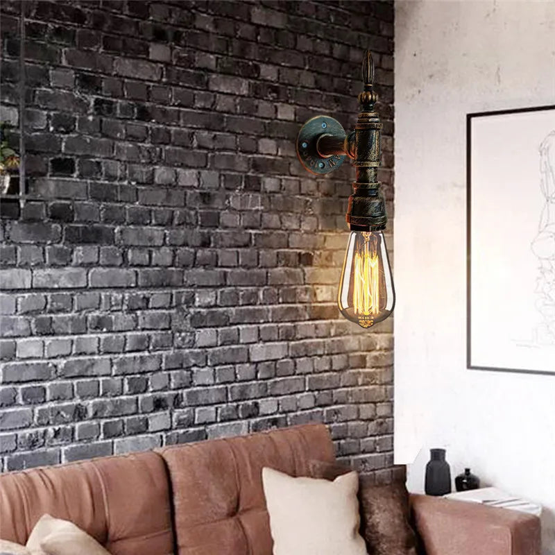 applique murale rétro tuyau d'eau luminaire décoratif intérieur
