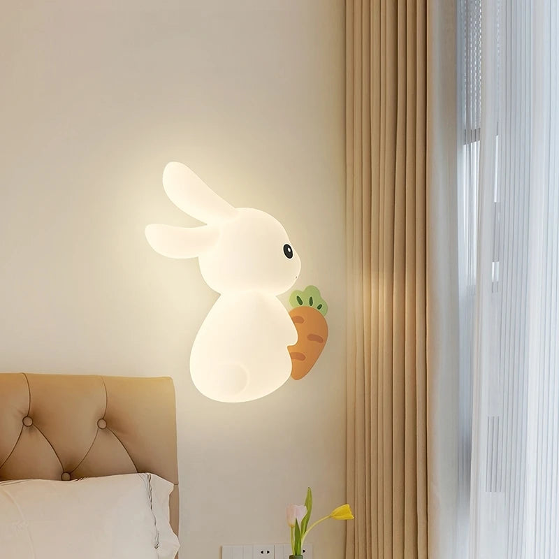applique murale enfant motif lapin carotte nuage lumière - vue 5 sur 12