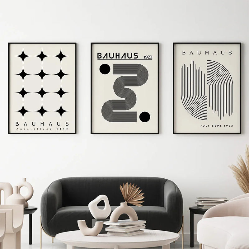affiches abstraites boho lignes géométriques nordiques pour décoration intérieure