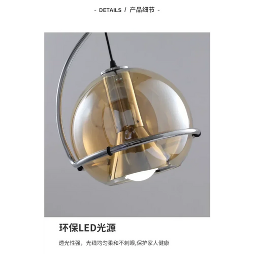 lustre boule en verre style nordique pour éclairage rétro - vue 7 sur 8