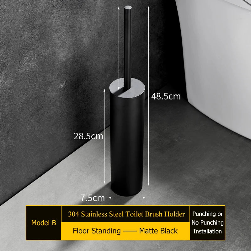 porte-brosse mural en acier inoxydable pour salle de bain - vue 13 sur 14