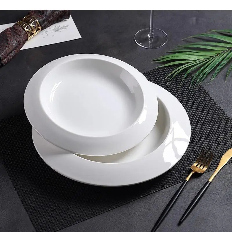 Assiette creuse céramique design minimaliste pour soupe dessert - vue 3 sur 7