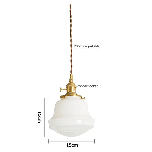 suspension led en verre avec prise en cuivre nordique moderne - vue 23 sur 28