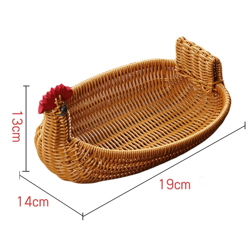 panier de rangement en rotin tissé style animal fait main - vue 12 sur 29