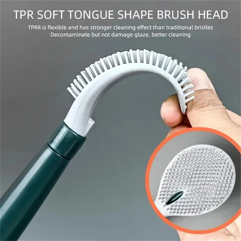 ensemble brosse de toilette avec support mural et manche long - vue 4 sur 8