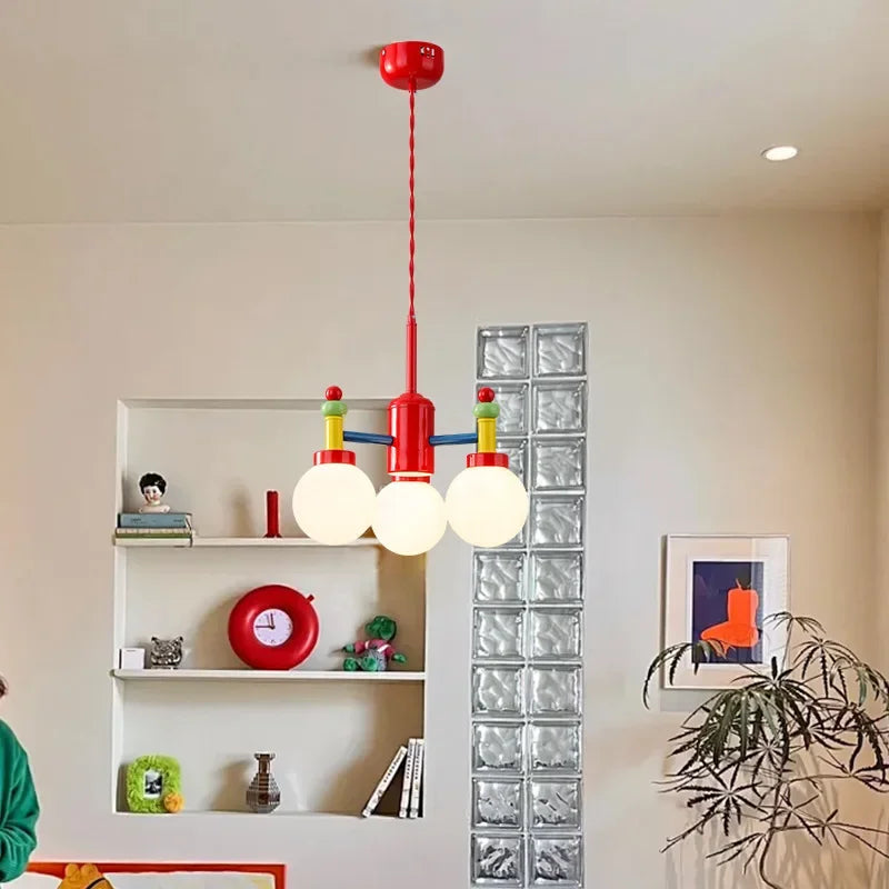 lustre macaron led pour chambre enfants garçons filles éclairage décoratif - vue 4 sur 10