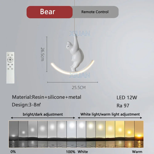 suspension créatives licorne éléphant ours pour enfants - vue 10 sur 10