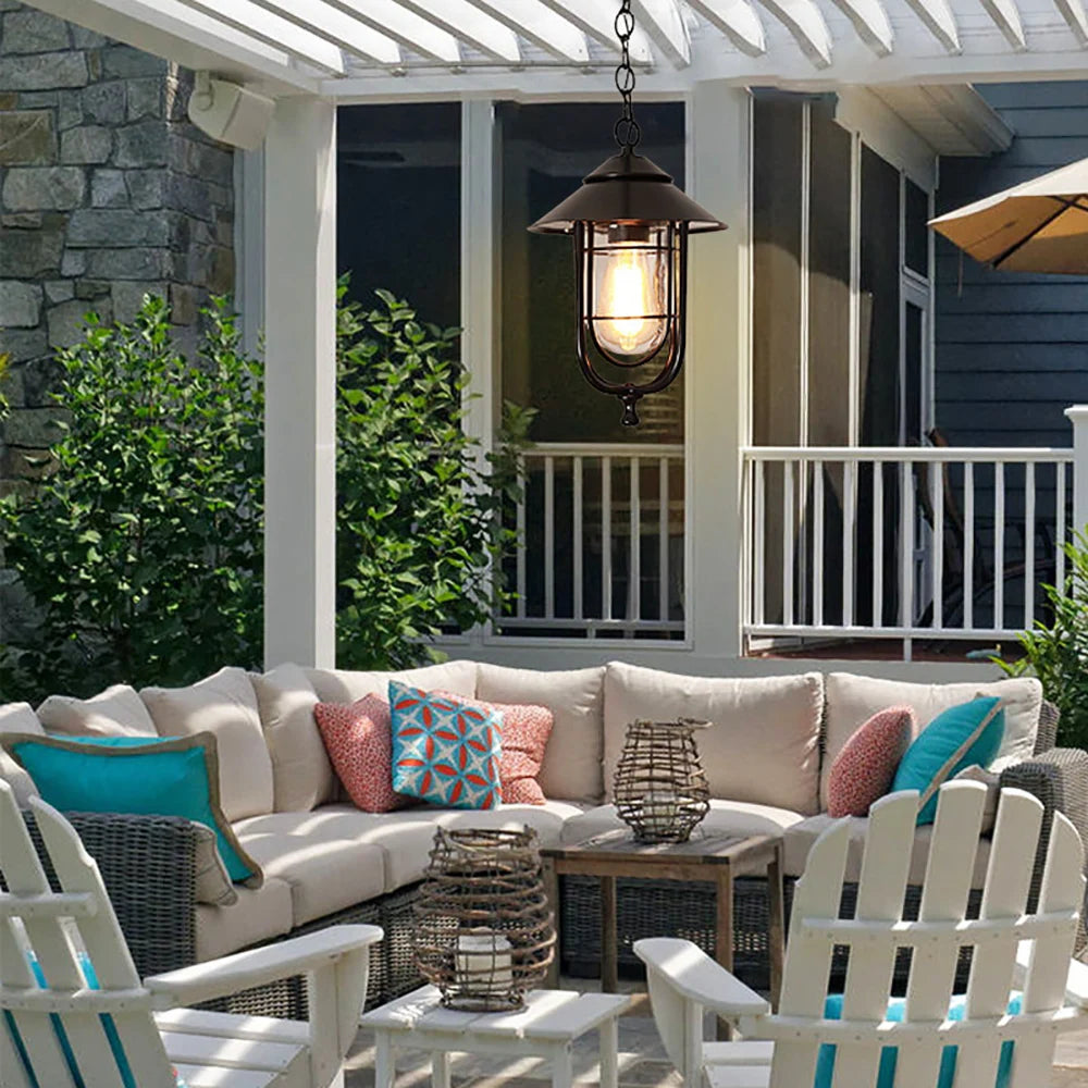lustre extérieur rétro pour éclairage de jardin et allée - vue 3 sur 6