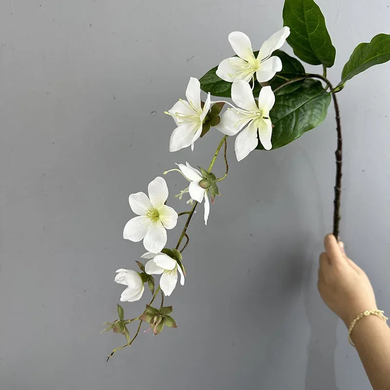 branche de jasmin artificielle en soie pour décoration festive - vue 9 sur 12