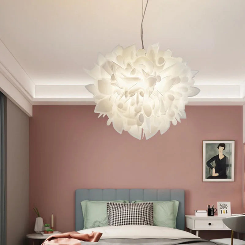 lustre led fleurs acrylique pour foyer moderne - vue 3 sur 8