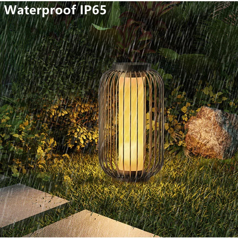 lampe solaire led cage à oiseaux pour jardin décoratif - vue 5 sur 9
