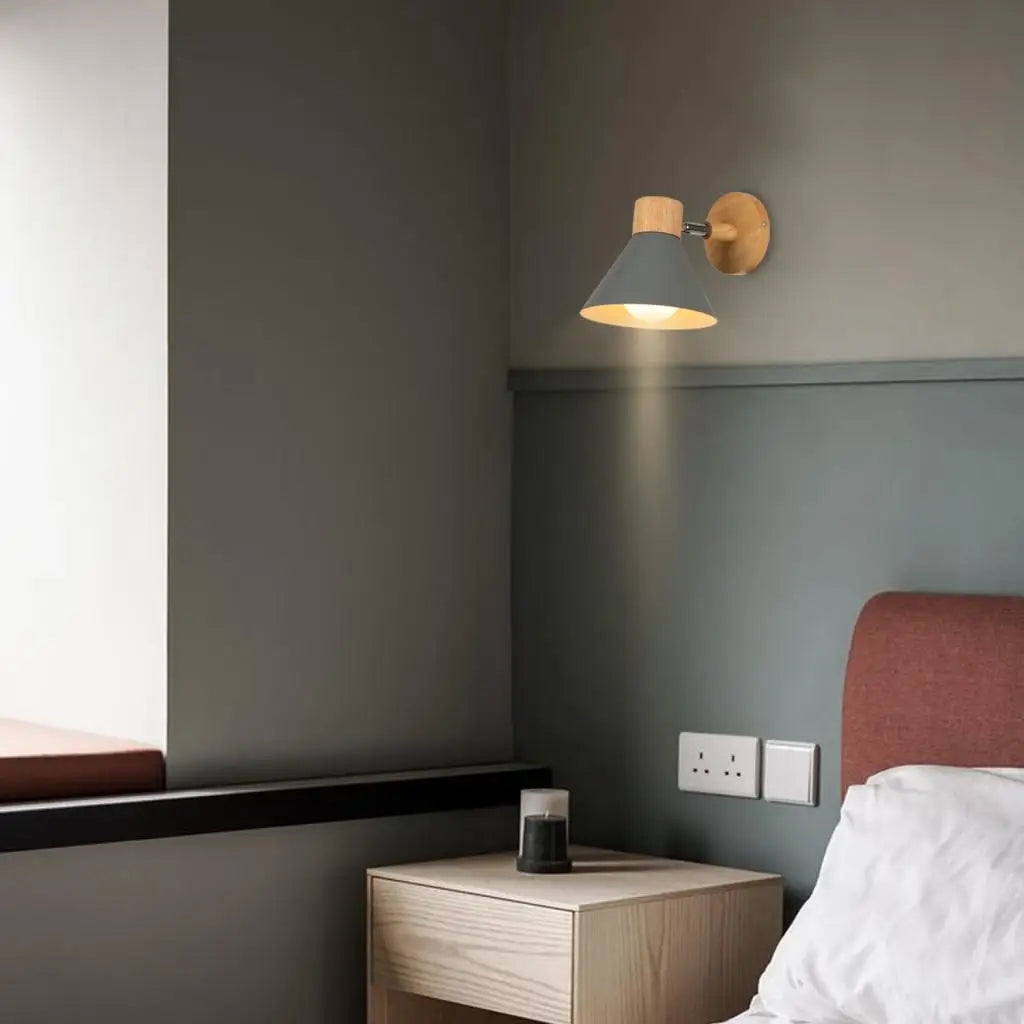 applique murale led en bois style nordique moderne - vue 6 sur 23