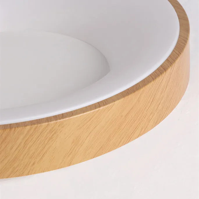 Plafonnier Led rond Ultra-fin en Grain de bois