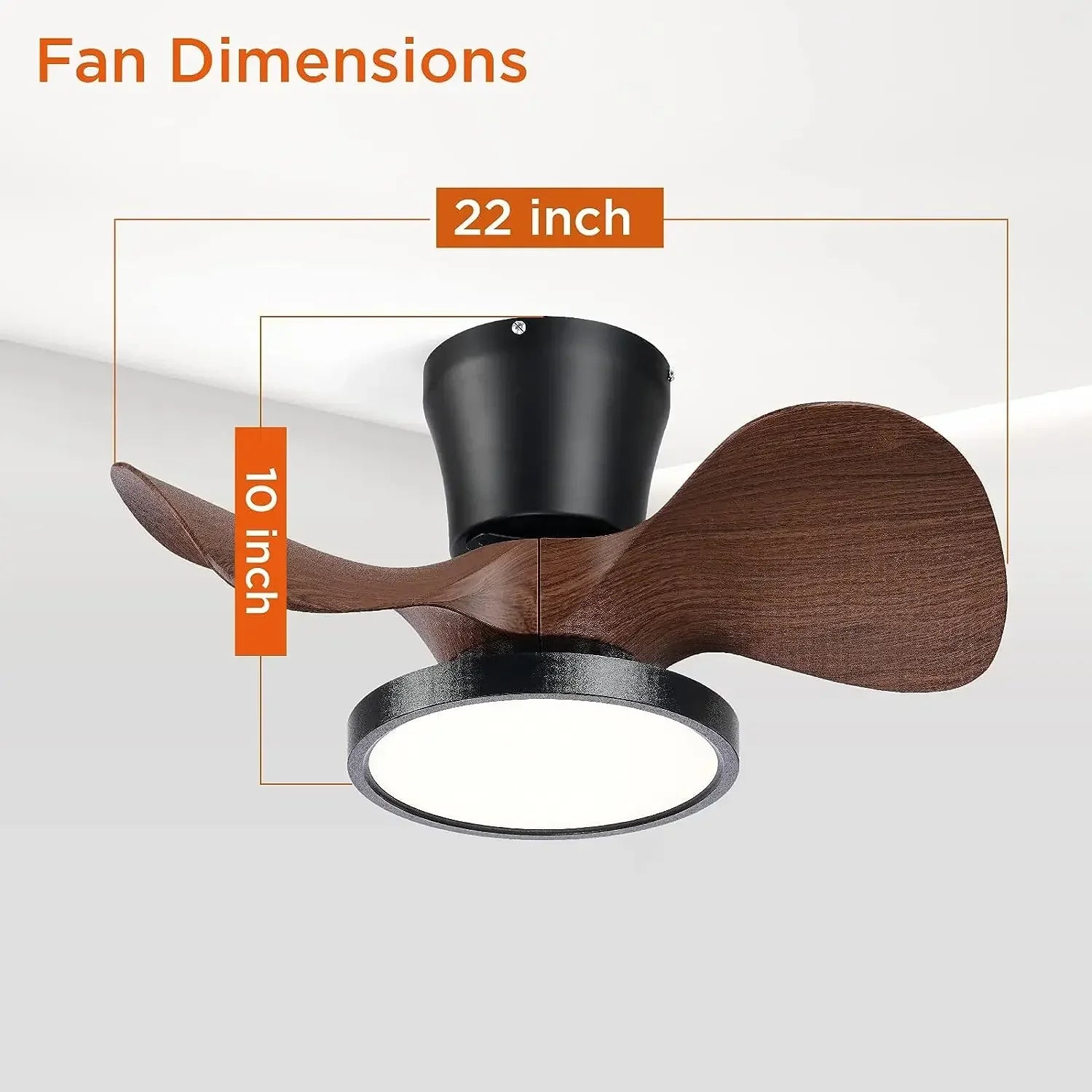 ventilateur de plafond moderne silencieux avec lumière led et télécommande - vue 7 sur 9
