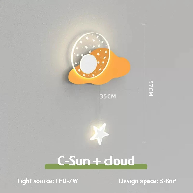 applique murale nuage et lune pour chambre d'enfant - vue 11 sur 22