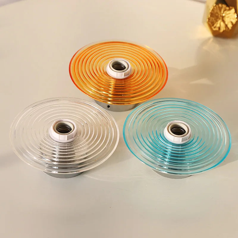 Applique murale en verre led nordique ondulations d'eau ronde