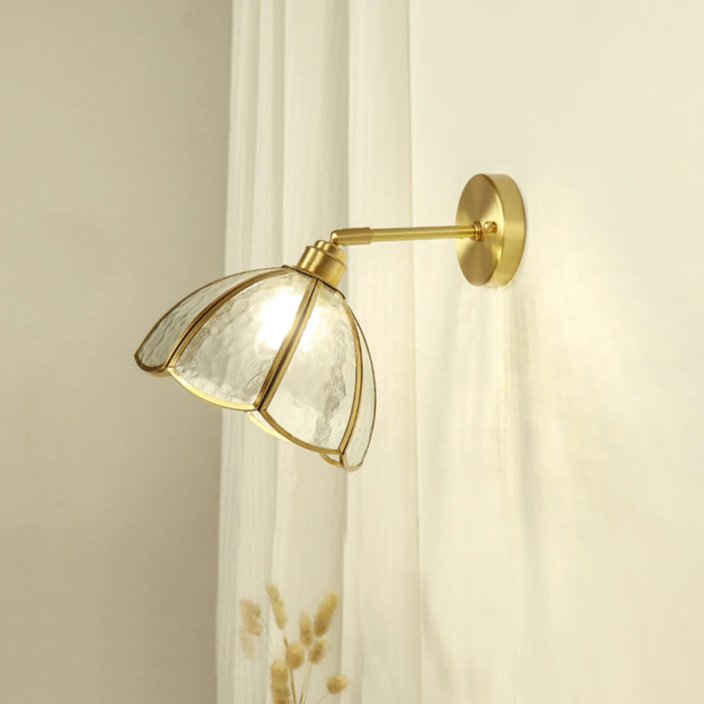 applique murale élégante en laiton et verre design moderne avec interrupteur - vue 5 sur 8
