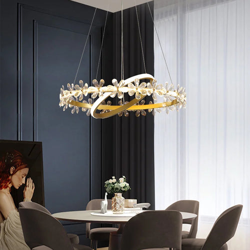 lustre cristal moderne pour éclairage tendance intérieur - vue 2 sur 7