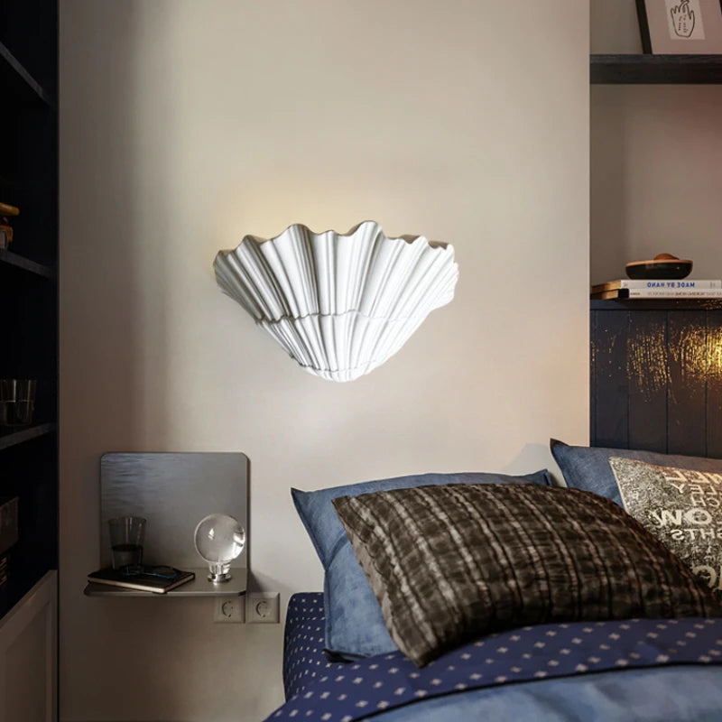 applique murale en coquille de gypse led moderne et créative