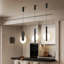 Lustre LED suspendu noir acrylique