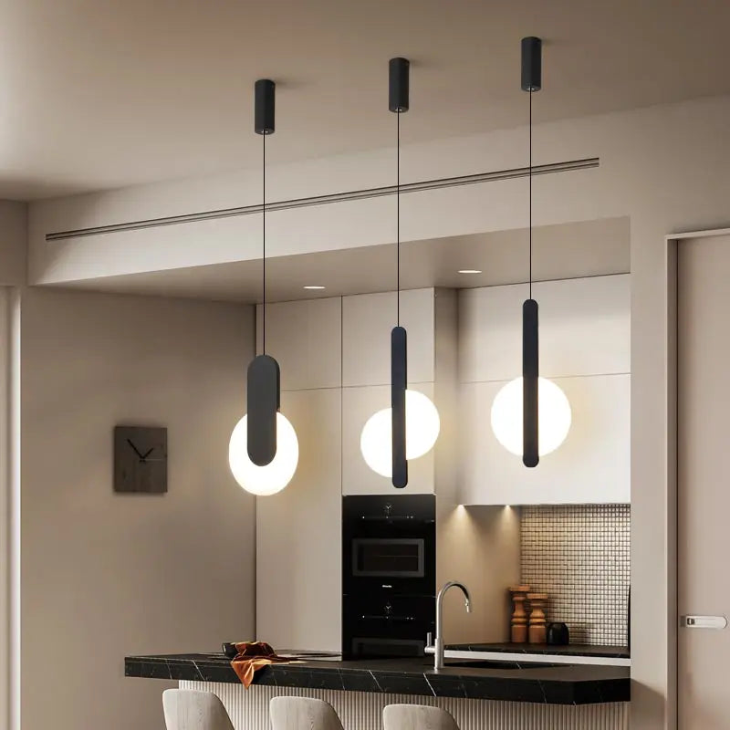 suspension led modernes avec appliques acryliques
