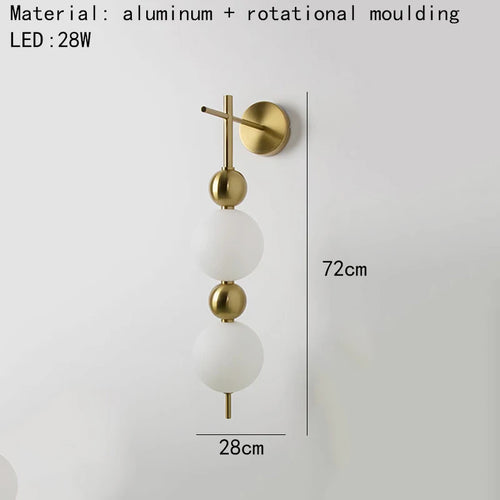 applique murale led en métal avec boule acrylique design et gradation variable - vue 9 sur 9