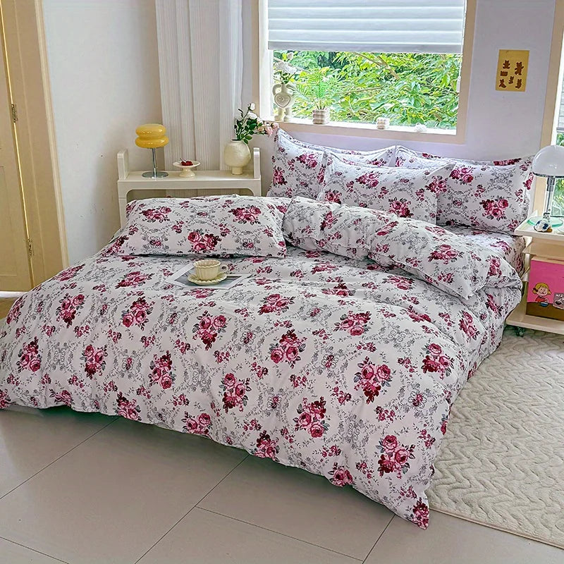 housse de couette 3 pièces avec taies d'oreiller en polyester respirant
