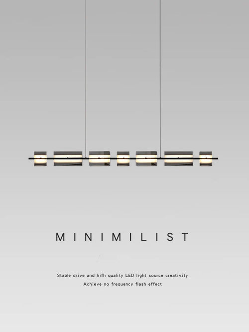 lustre minimaliste italien en cuivre et verre moderne - vue 2 sur 8