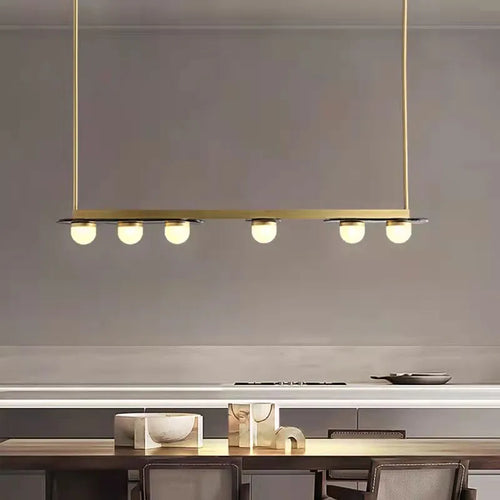lustre en verre design art déco pour éclairage moderne - vue 3 sur 8