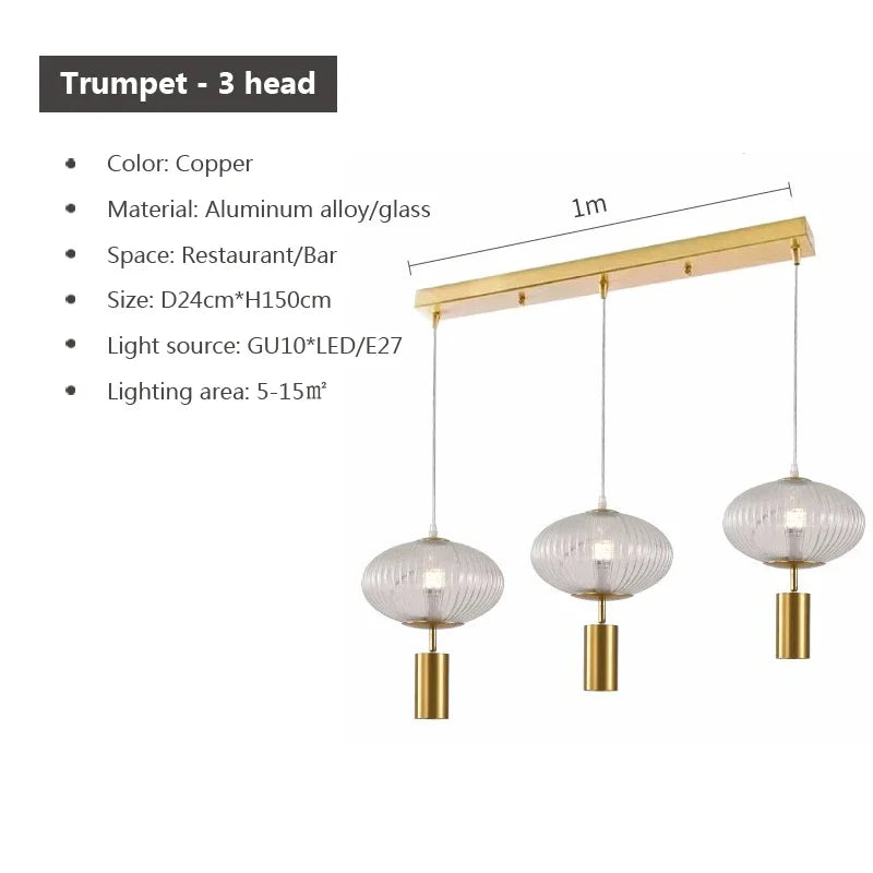 suspension en verre rétro design pour décoration intérieure