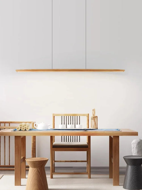 lustre suspendu en bois design tendance dimmable pour intérieur moderne - vue 4 sur 15