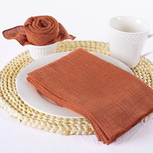 Serviette de table lot 10 gaze coton artisanale