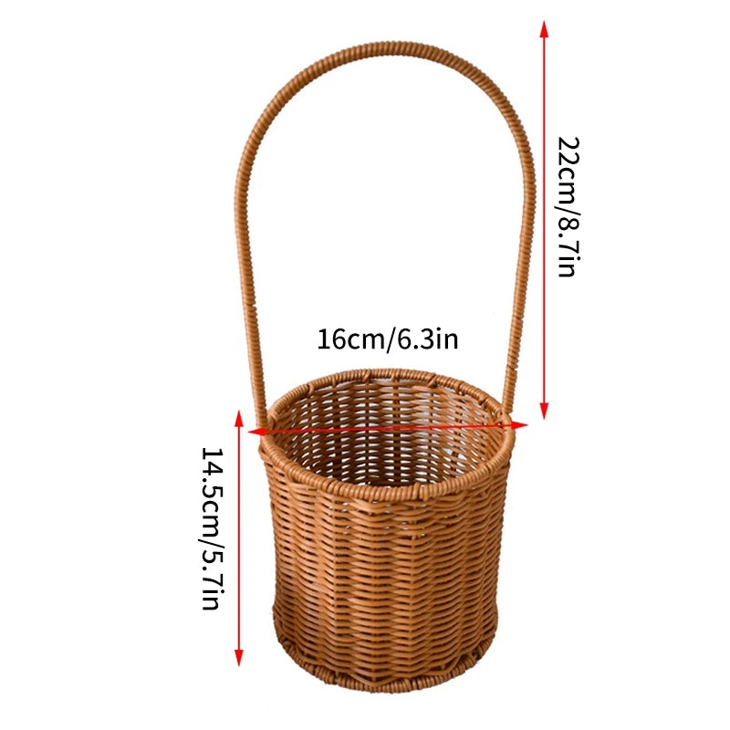 panier de rangement tissé à la main pour jardin et pique-nique - vue 17 sur 27