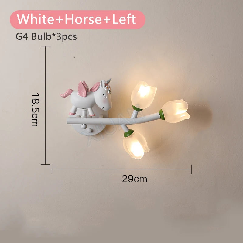 applique murale led g4 décorative avec motif lapin fille - vue 14 sur 22