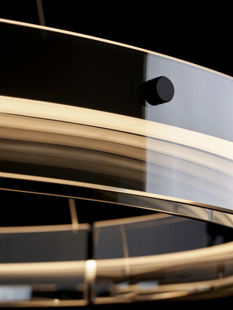 suspension circulaire en verre minimaliste italienne moderne et créative - vue 5 sur 11