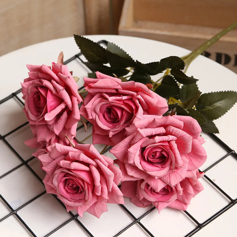 bouquet de roses artificielles pour décoration intérieure et extérieure - vue 6 sur 14