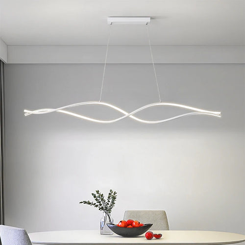 lustre nordique à led moderne atmosphérique et torsadé - vue 4 sur 14