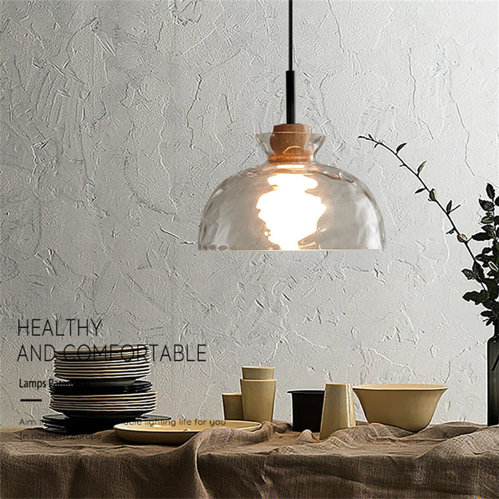 suspension LED en verre design nordique moderne décorative - vue 4 sur 9