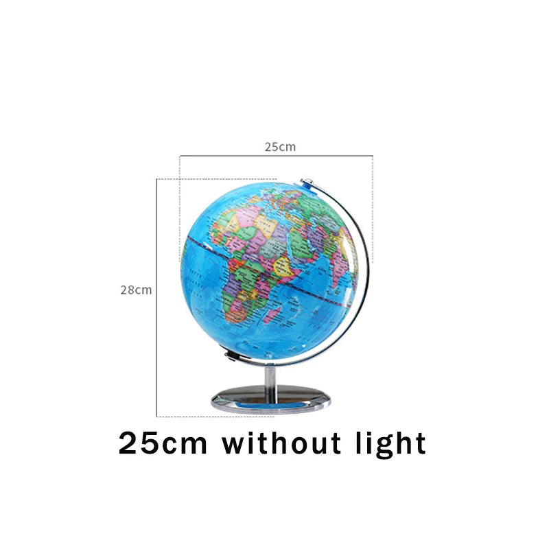 globe terrestre rotatif éducatif lumineux en anglais pour géographie - vue 15 sur 18