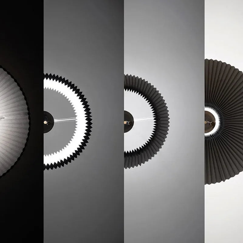 Suspension Art Design plissé déformé tissu parapluie lustres décor à la maison LED d'éclairage pour chambre salon salle à manger - vue 6 sur 9