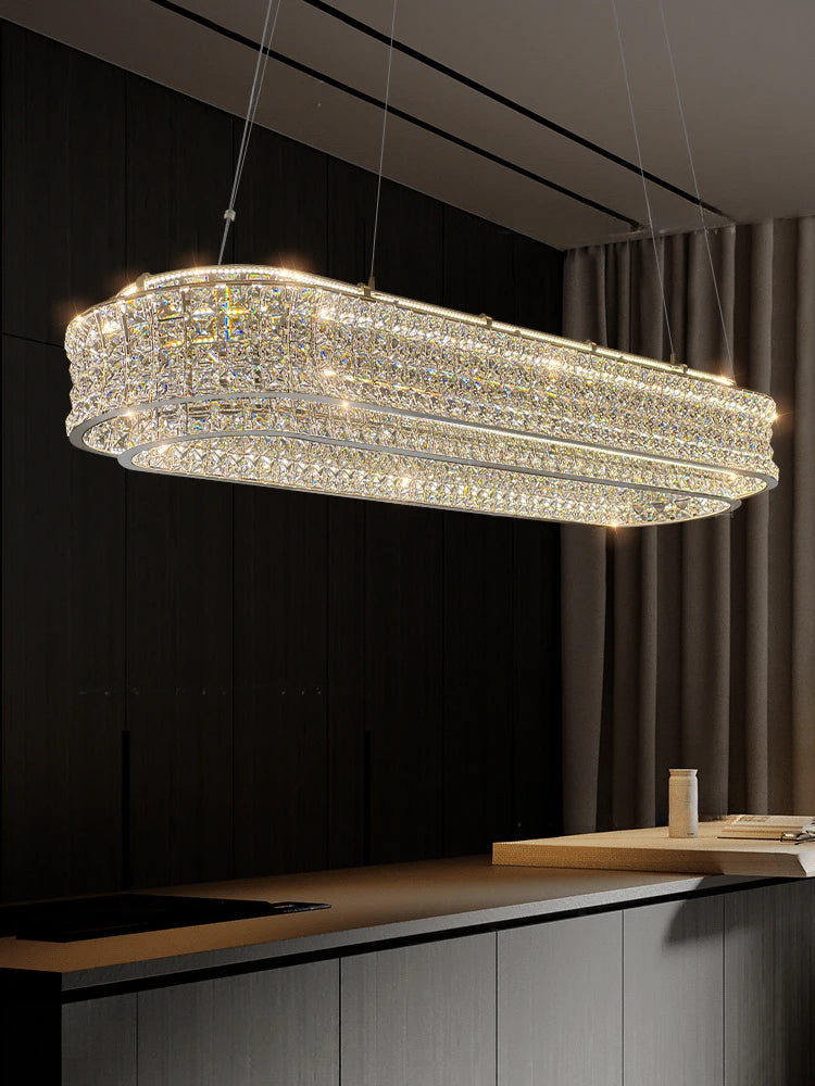 lustre de luxe en cristal pour restaurant bar et hôtel intérieur - vue 5 sur 14