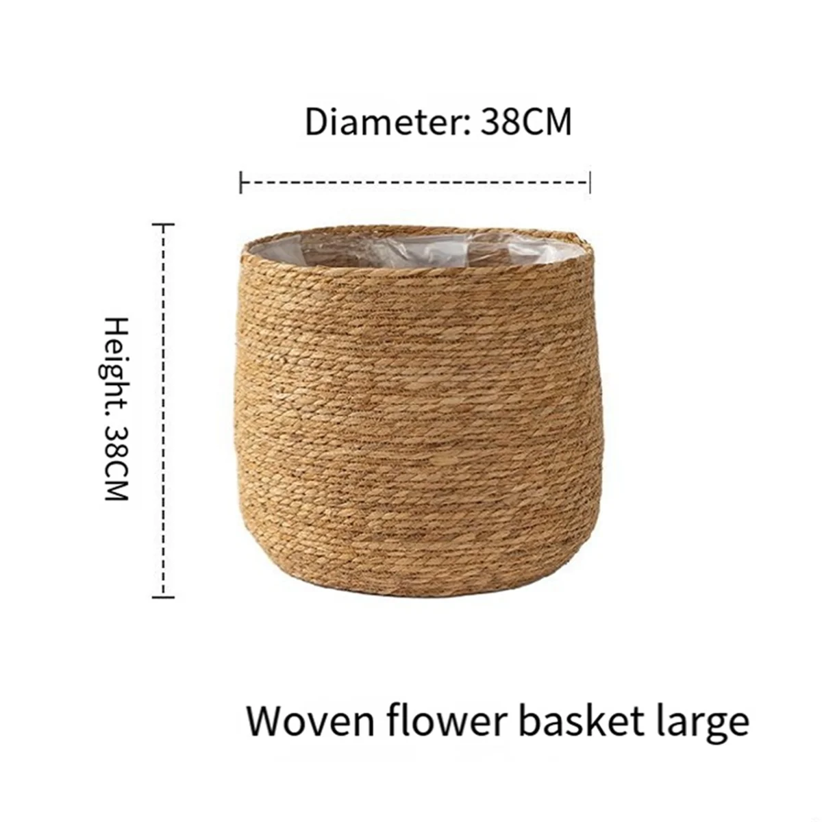 pot de fleurs tissé en jonc de mer style bohème décoratif - vue 4 sur 7