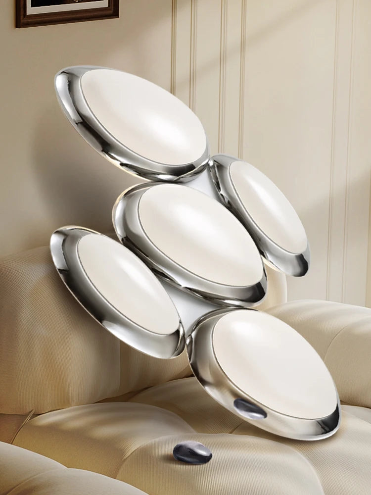 plafonnier led intelligent design moderne en forme de galets - vue 3 sur 9