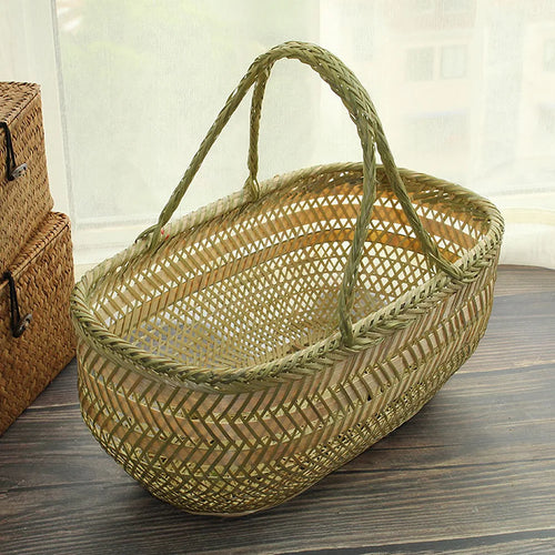 panier à provisions tissé pour pique-nique et rangement maison - vue 6 sur 6