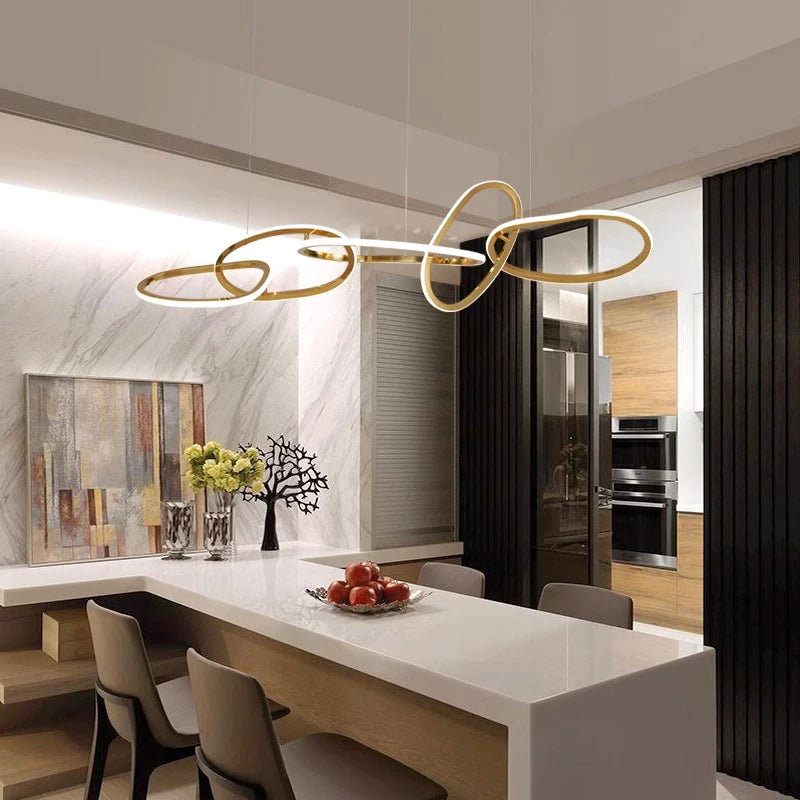 Lustre design moderne LED pour salon éclairage intérieur de salle à manger