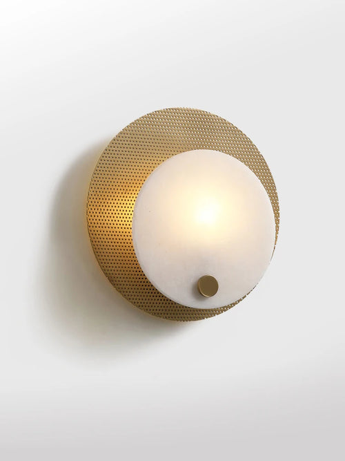 applique minimaliste en marbre et cuivre avec led