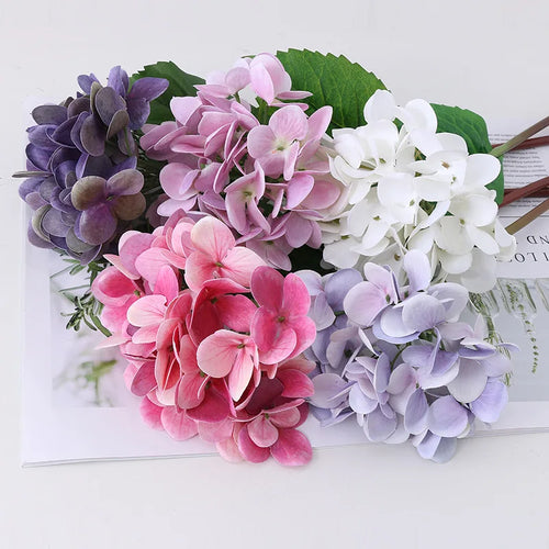 branche d'hortensia artificielle bouquet de fleurs décoratif - vue 2 sur 14