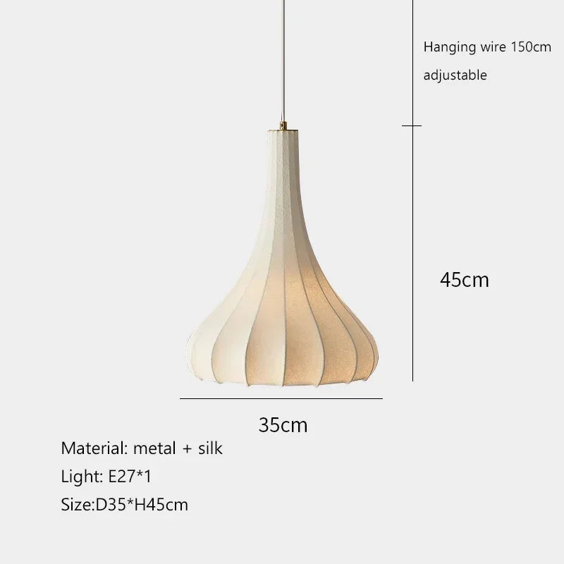 suspension en soie à led style nordique pour intérieur élégant