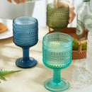 Verres retro relief pied haut multifonction set